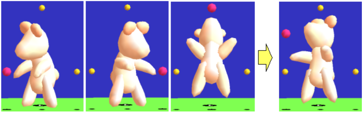 Animation of a bear with spatial keyframing.