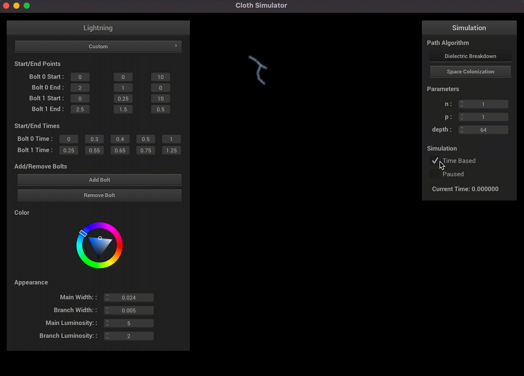 Lightning Simulation.